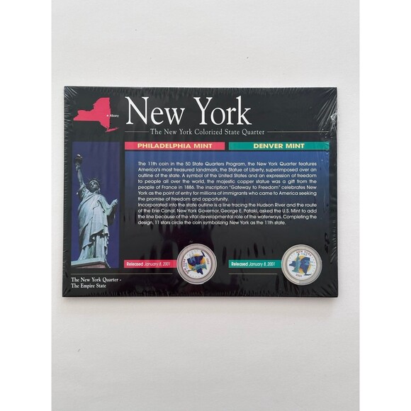 NEW 2001 New York Colorized State Mint Quarters (New Sealed) - Picture 1 of 2